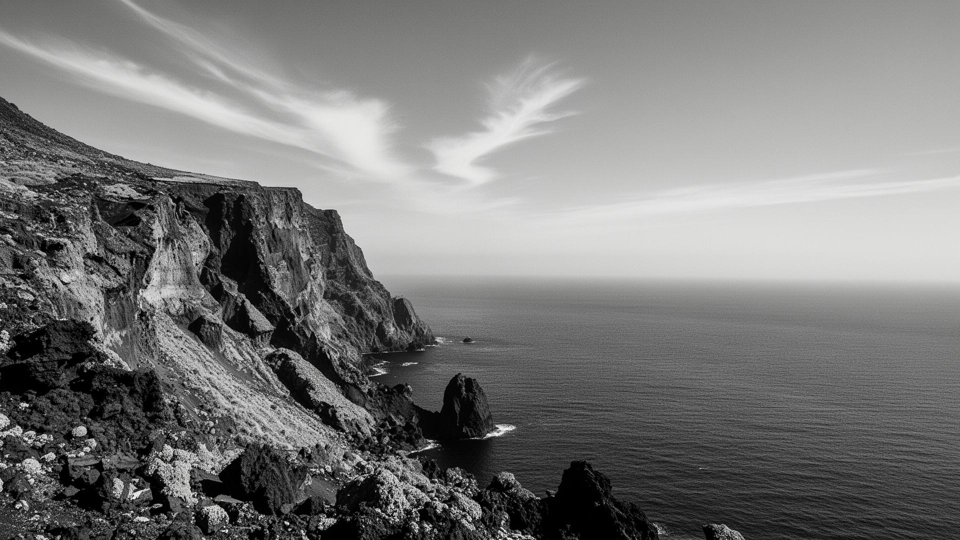 Coastal cliff at dusk